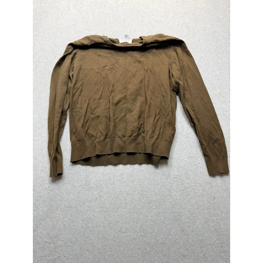 St Johns Bay Mens XL Brown Cotton V-Neck Pullover Sweater Long Sleeve Classic